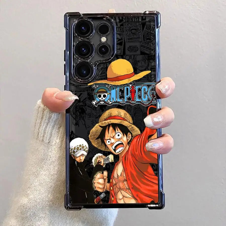 One Piece Crew Emblem Case Series – Luffy & Straw Hats Designs (Samsung S20–S25 Ultra/Plus)