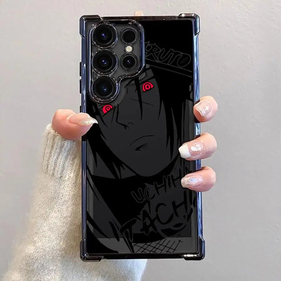 Naruto ShadowLine Portrait Case – Kakashi / Itachi (Samsung S20–S25, Ultra/Plus)