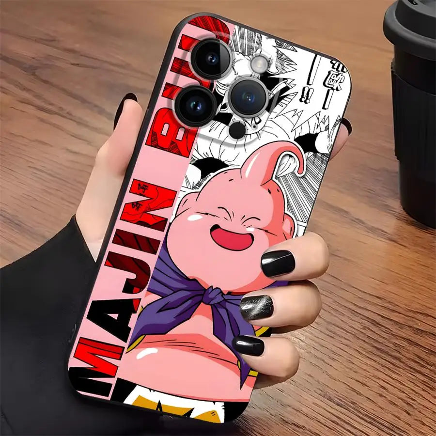 Majin Buu Manga Style Case – Cute & Evil Editions (iPhone 11–17, Pro/Max)