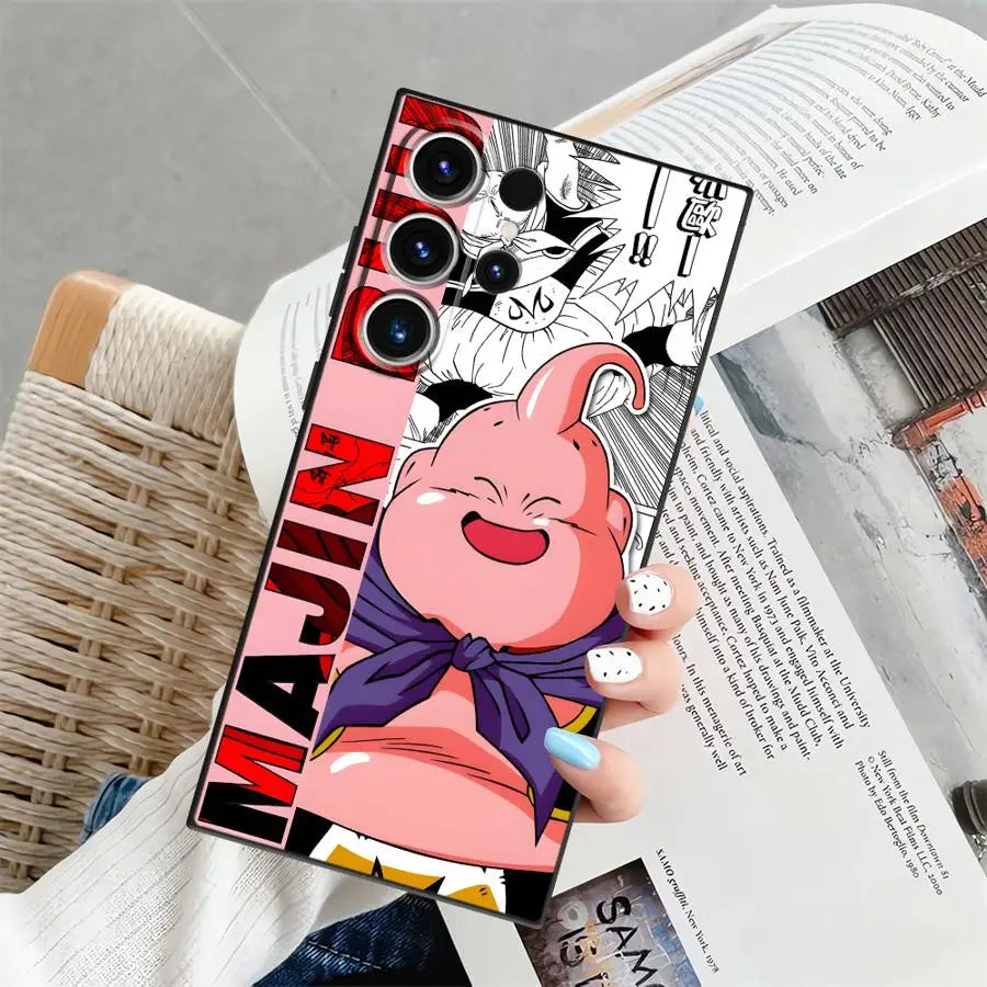 Majin Buu Manga Style Case – Cute & Evil Editions (Samsung S20–S25, Ultra/Plus)