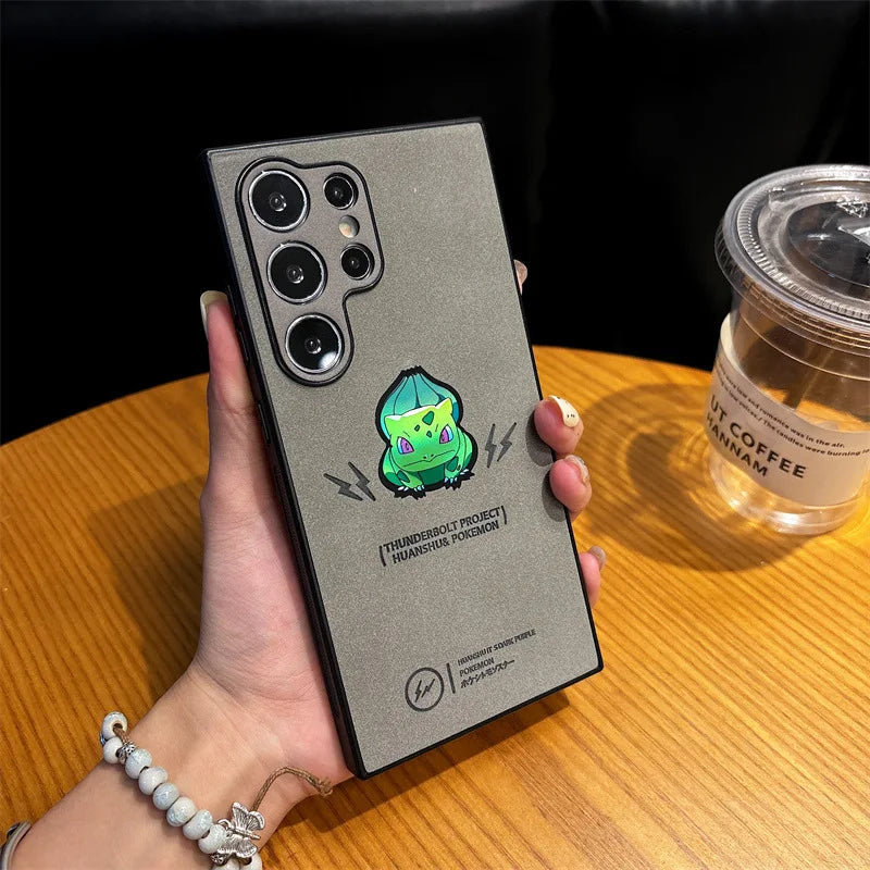 Bulbusaur Engraved Protective Case – Black/Gray (Samsung S22, S23, S24, S25, Ultra/Plus)