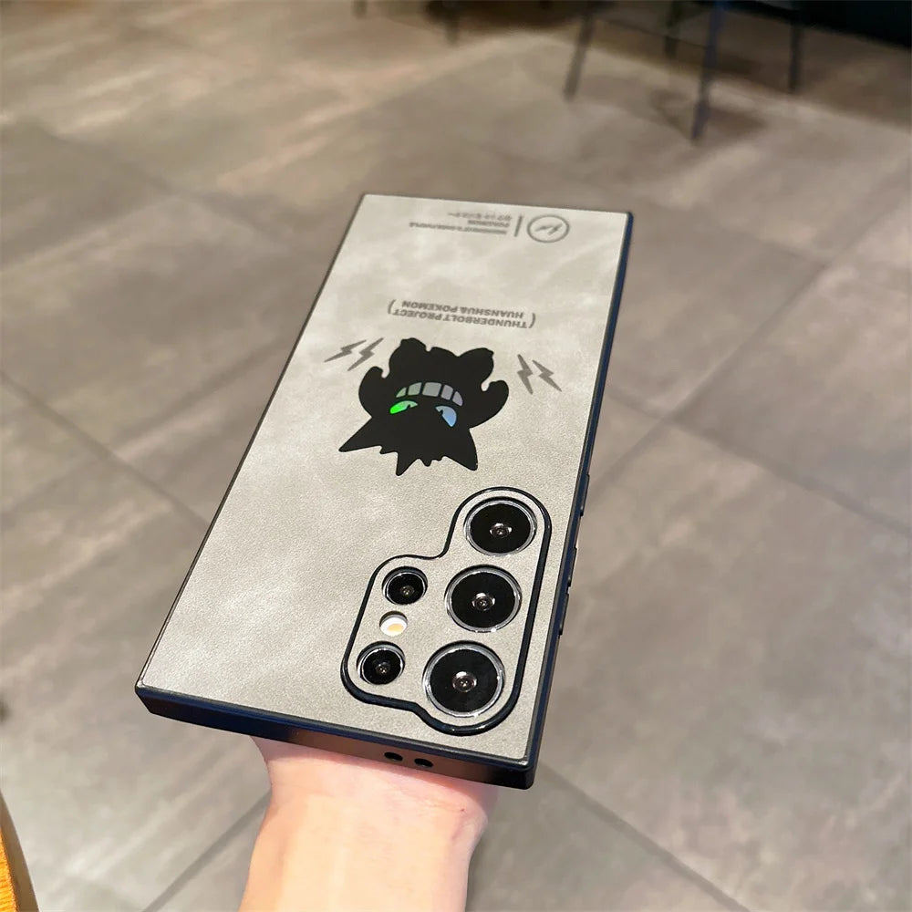 Gengar Engraved Protective Case – Black/Gray (Samsung S22, S23, S24, S25, Ultra/Plus, A55, A54 & More )