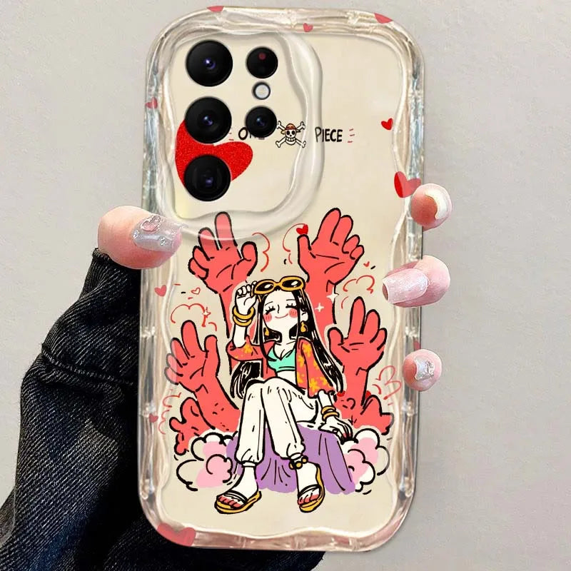 One Piece HeartBloom Case Series – Boa Hancock & Nami (Samsung S20–S25, Ultra/Plus)