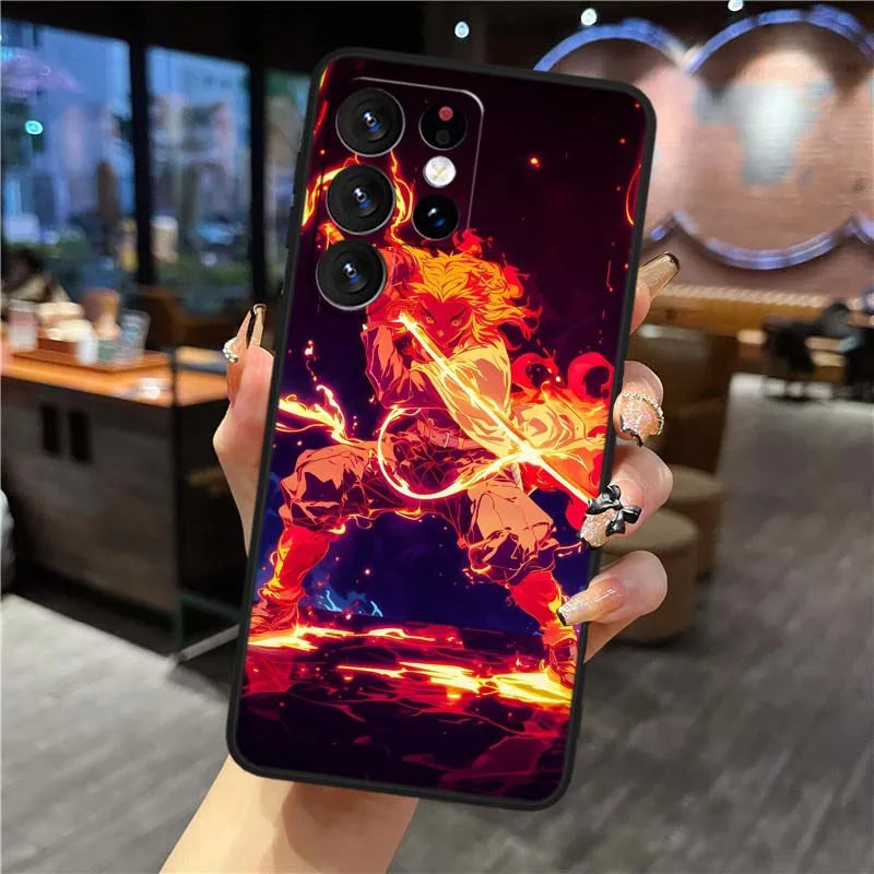 Demon Slayer Flame Hashira Inferno Case Series – Multiple Designs (Samsung S20–S25, Ultra/Plus)