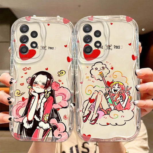 One Piece HeartBloom Case Series – Boa Hancock & Nami (Samsung S20–S25, Ultra/Plus)