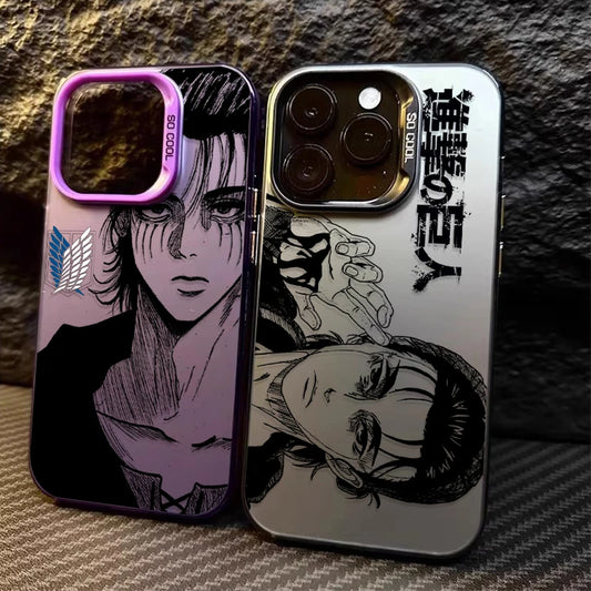 AOT Chrome Eren Case Series – Dual Designs (iPhone 11–17, Pro/Max)