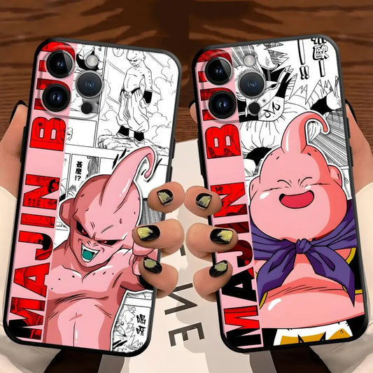 Majin Buu Manga Style Case – Cute & Evil Editions (iPhone 11–17, Pro/Max)