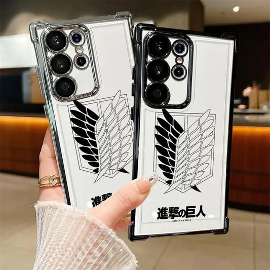 Attack on Titan Scouting Legion Clear Case (Samsung S20–S25, Ultra/Plus)