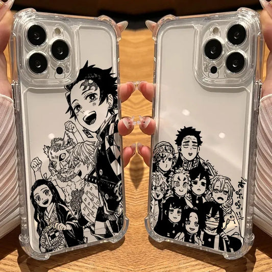 Demon Slayer Ink Panel Case Series -Multiple Designs (iPhone 11–17, Pro/Max)