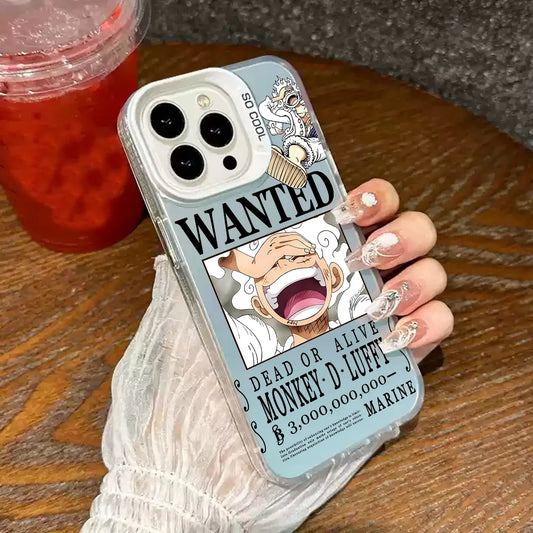 Luffy Gear 5 Wanted Poster Case – One Piece Style Cover (iPhone 11–17, Pro/Max)