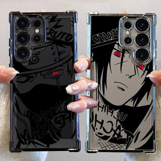 Naruto ShadowLine Portrait Case – Kakashi / Itachi (Samsung S20–S25, Ultra/Plus)