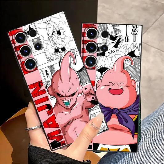 Majin Buu Manga Style Case – Cute & Evil Editions (Samsung S20–S25, Ultra/Plus)