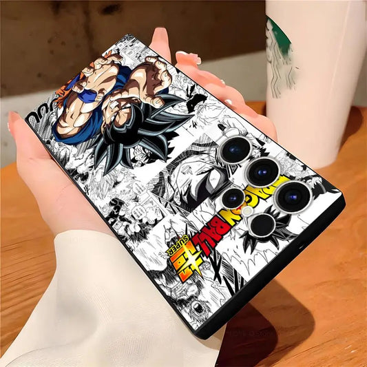 DBZ Manga Collage Case Series – Goku, Broly & Black (Samsung S20–S25, Ultra/Plus)
